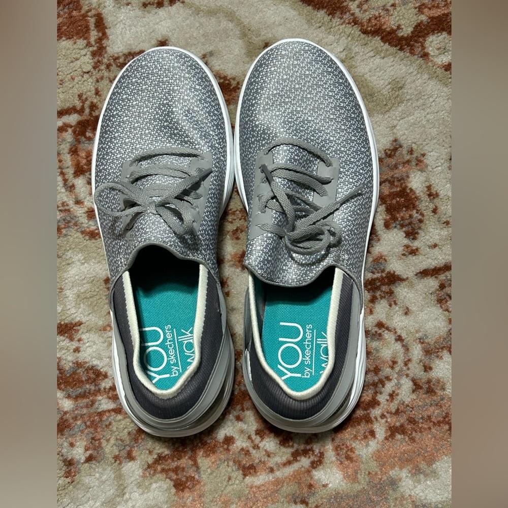 Skechers Gray and White Casual Sneakers